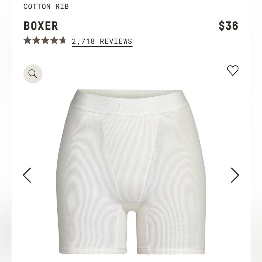Skims Cotton Rib Boxer - Bone
